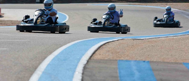 course de karting organisée par l'agence événementielle Soleïance